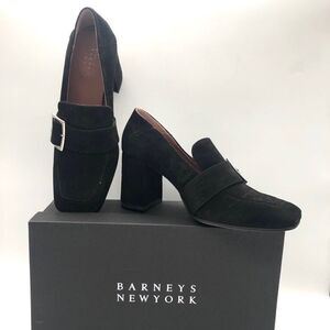 Barneys New York Black Suede w/ Buckle NWT